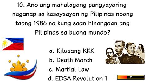 Interesting Quiz tungkol sa Kasaysayan ng Pilipinas .